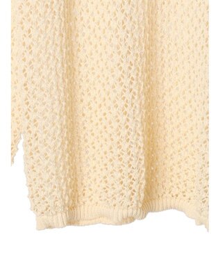 earth music&ecology メッシュ編みニットプルオーバー Ivory