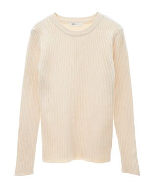 CRAFT STANDARD BOUTIQUE 洗える/とてもちクルーネックリブニットプルオーバー Ivory