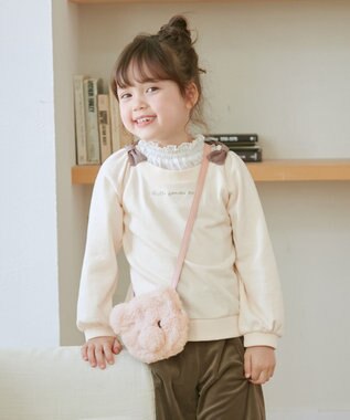 ANY KIDS アニマル移動ポケットポシェット ピンク×クマ