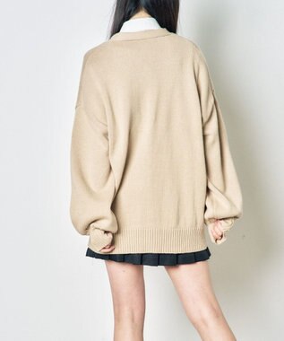 WEGO 【SCHOOL ITEM】ニットカーディガン キャラメルベージュ