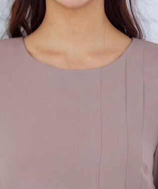 Tiaclasse 【洗える・スマート裏起毛】アシメタックチュニックブラウス グレージュ