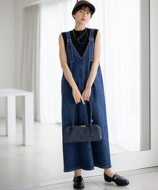 23区 L 【洗える/吊り干しOK】ヴィスコースストレッチ ノースリーブ ニット ブラック系