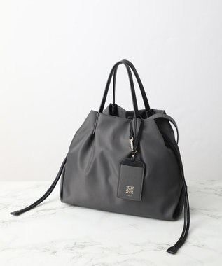 style code 【PADMA/パドマ】カードケース付　ナイロン巾着トートバッグ グレー