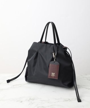 style code 【PADMA/パドマ】カードケース付　ナイロン巾着トートバッグ ブラック