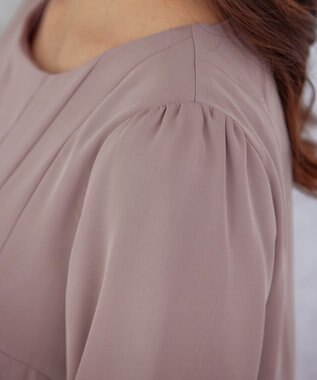 Tiaclasse 【洗える・スマート裏起毛】アシメタックチュニックブラウス グレージュ