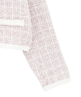 Maison de FLEUR ツイードニットカーディガン Pink