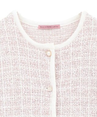 Maison de FLEUR ツイードニットカーディガン Pink