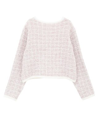 Maison de FLEUR ツイードニットカーディガン Pink
