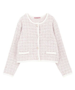 Maison de FLEUR ツイードニットカーディガン Pink