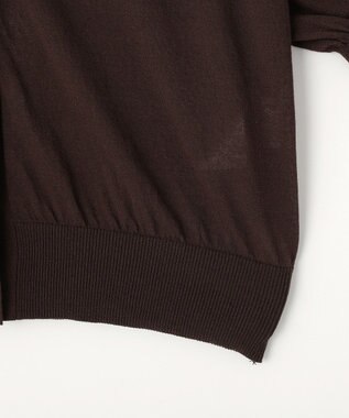 AMERICAN HOLIC 5分袖シアーVネックニットカーディガン Brown