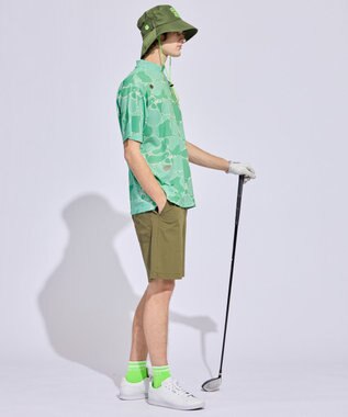 PW CIRCULUS 【MEN】WATER SURFACE プリントモックネックT ゴルフ ピーコックグリーン系5