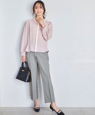 ANY SIS S 【洗える】褒めらレディテーパード パンツ グレーシャンブレー