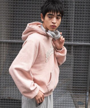 WEGO ショートグラフィックプルパーカー ピンク