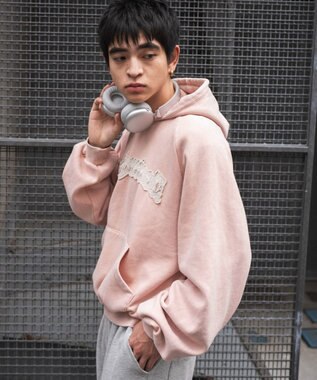 WEGO ショートグラフィックプルパーカー ピンク