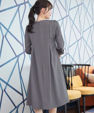 Tiaclasse L ボックスタックAラインワンピース グレー