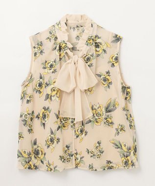 GRACE CONTINENTAL エスニックフラワー刺繍トップ ベージュ