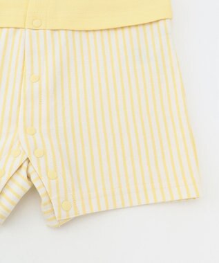 組曲 KIDS 【70cm】セーラーボーダー ロンパース イエロー系1