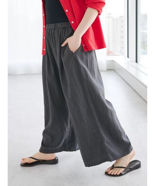 CRAFT STANDARD BOUTIQUE 【キナリノ別注】リネンレーヨンワイドパンツ Charcoal Gray