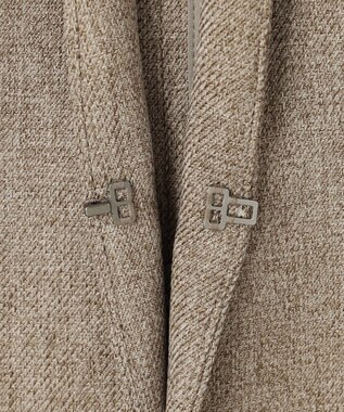 23区 【洗える】ウールライクカルゼ ノーカラー ジャケット ブラウン系