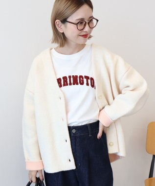 AMERICAN HOLIC ＶネックＷフェイスニットカーディガン Beige