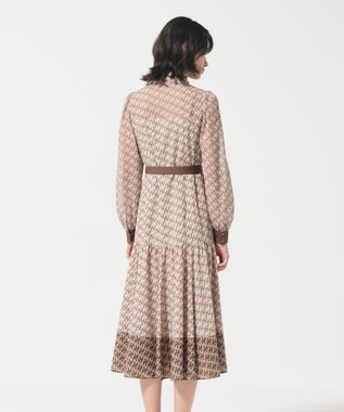 GRACE CONTINENTAL モノグラムプリントレイヤードワンピース ベージュ