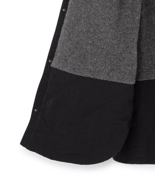 ICB L 【リバーシブル着用可能】 リバーシブルキルト ミドル丈コート チャコール×ブラック系