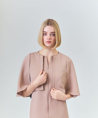 GRACE CONTINENTAL ケープレイヤードドレス ベージュ