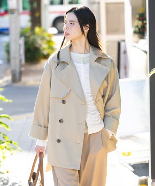 CRAFT STANDARD BOUTIQUE ワイドカフスミディトレンチコート Beige