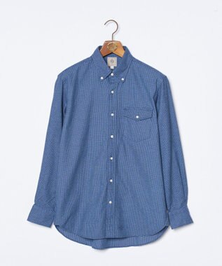 J.PRESS MEN コットンネルハウンドツース シャツ ネイビー系3