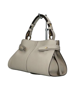 INTER-CHAUSSURES 【LORISTELLA】ベーシックレザーハンドバッグ ライトグレー