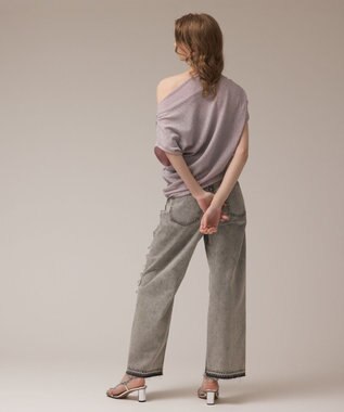 GRACE CONTINENTAL ラメドレープカットトップ ピンク