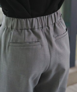 Tiaclasse 【洗える】テーパードパンツ チャコール