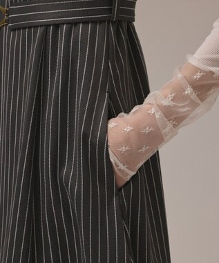 GRACE CONTINENTAL ストライプジャージワンピース グレー