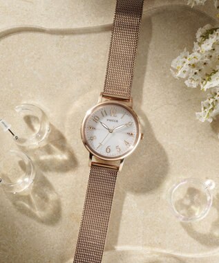 CITIZEN 【ソーラーテック】wicca メッシュベルト　KP5-166-13 少し大きめが可愛い30㎜サイズ。プレゼント 就活 学生 ビジネス シンプル ピンクゴールド