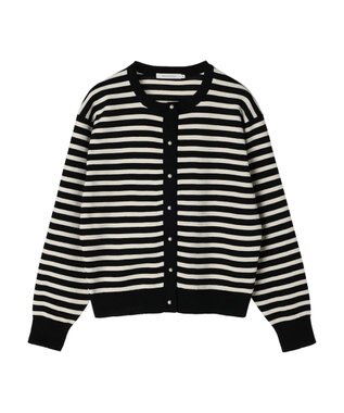 AMERICAN HOLIC エコカルットボーダークルーネックカーディガン Border