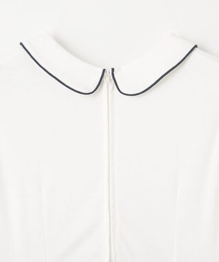 組曲 KIDS 【150-160㎝】フラワーパネルボーダー ワンピース ネイビー系