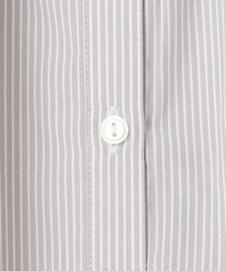 ANY スタンドネックブラウス グレーピンストライプ