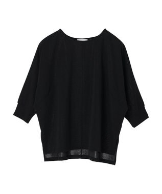 Green Parks ジョーゼットドルマンカットプルオーバー Black