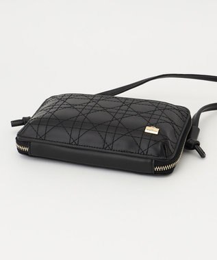 LA BAGAGERIE 【レザー×ステッチ】スクエアマルチポシェット ブラック