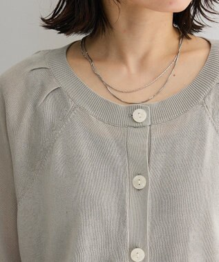 Green Parks 【しのばせカーデ】ポケッタブルＵＶカットニットカーディガン Light Gray