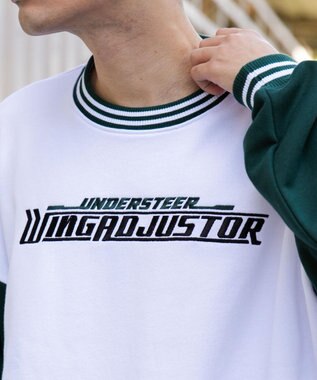 WEGO ヘビーウエイト刺繍バイカラープルオーバー ホワイト