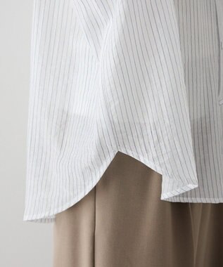 CRAFT STANDARD BOUTIQUE 【2点SET】スカーフ付きシアーストライプシャツ Stripe White