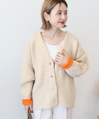 AMERICAN HOLIC ＶネックＷフェイスニットカーディガン Beige