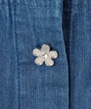 組曲 KIDS 【110-140㎝】 フラワーボタンデニムジャケット ネイビー