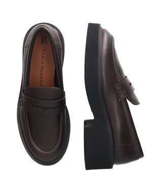 INTER-CHAUSSURES 【FABIO RUSCONI】ラウンドトウ厚底ローファー ブラウン