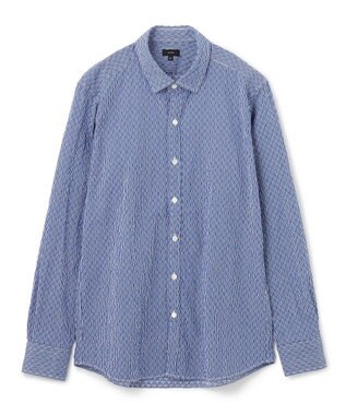 JOSEPH HOMME トライジャガード ストライプ ストレッチ レギュラーカラーシャツ ネイビー系1
