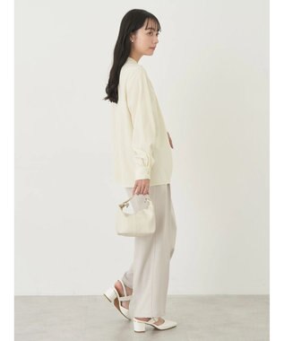 earth music&ecology パールタックブラウス Yellow