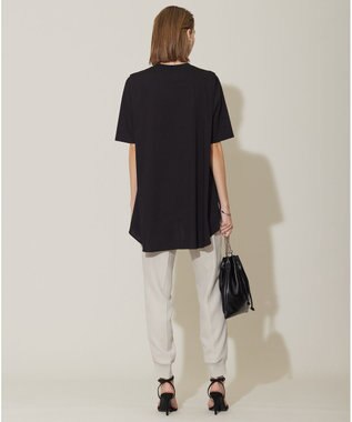 ICB L 【接触冷感・UVケア・洗える】コンフォートプレーティング デザインカットソー ブラック系