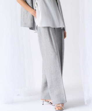 23区 【GOLD LABEL】ウールリネン ワイドパンツ グレー系