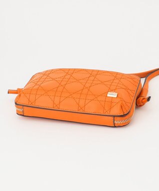 LA BAGAGERIE 【レザー×ステッチ】スクエアマルチポシェット オレンジ